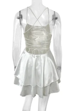 Sexy Non-stretch Solid Color Sling Lace-up Backless Mini Dress Wholesale Tank & Cami Dresses -Plus-Size Dresses Sales Store AA020663 9