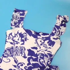 Sexy Plus Size Slight Stretch Ruffle Decor Brunch Batch Printing Maxi Dress Wholesale Tank & Cami Dresses -Plus-Size Dresses Sales Store AA020864 8