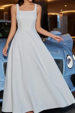 New Stylish Non-stretch Patchwork Suspenders Maxi Dress Wholesale -Plus-Size Dresses Sales Store AA020931 3