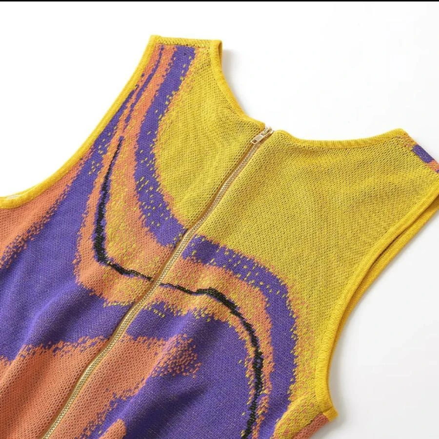 New Slight Stretch Knit Jacquard Round Neck Maxi Tank Dress(size Run Small) Wholesale 8 New Slight Stretch Knit Jacquard Round Neck Maxi Tank Dress(size Run Small) Wholesale - Image 8