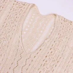New See Through Knitted V-neck High-slit Sexy Beach Dress Cover-ups (without Lining,xs=xs/s,m=m/l Xl=xl/xxl) Wholesale Cover-ups -Plus-Size Dresses Sales Store BA002591 8