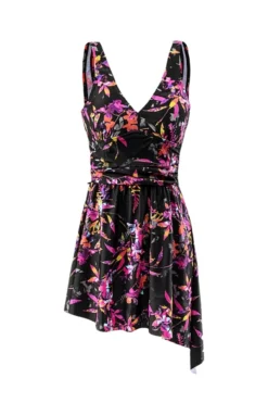 S-2XL Plus Size New Padded Flower & Leaf Batch Printing Split Backless Dress Style Sexy Two-piece Swimsuit Wholesale Two-Piece -Plus-Size Dresses Sales Store BA004046 5