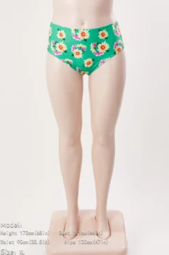 Plus Size Daisy Leaf Printing Padded Bow-knot Dress Style Sweet Tankini Set Wholesale -Plus-Size Dresses Sales Store BA008087 1714441469435 12