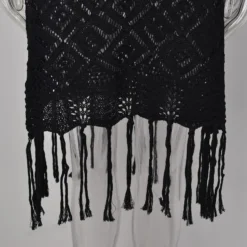 New 3 Colors Cut Out Knitted Tassel Sexy Beach Dress Cover-ups(no Swimwear) Wholesale -Plus-Size Dresses Sales Store BA008331 14
