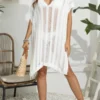 Sexy 3 Colors Hollow Knitted Slit Beach Midi Dress Cover-ups(no Underwear) Wholesale