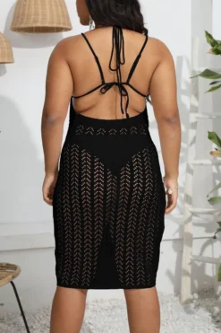 Sexy Plus Size Hollow Knitted Halter-neck Beach Dress Cover-ups(no Underwear) Wholesale -Plus-Size Dresses Sales Store BA010423 10