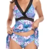 Sexy Plus Size Pineapple Printing Padded Backless Sling Dress Style Tankini Set Wholesale Tankini Sets