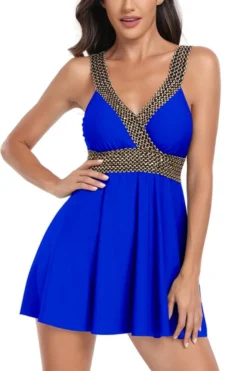 Sexy Plus Size 5 Colors Padded Backless Sling Dress Style Tankini Set Wholesale Tankini Sets -Plus-Size Dresses Sales Store BA013470 12