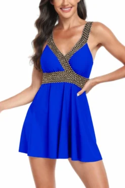 Sexy Plus Size 5 Colors Padded Backless Sling Dress Style Tankini Set Wholesale Tankini Sets -Plus-Size Dresses Sales Store BA013470 13