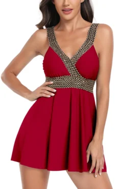 Sexy Plus Size 5 Colors Padded Backless Sling Dress Style Tankini Set Wholesale Tankini Sets -Plus-Size Dresses Sales Store BA013470 17