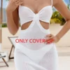 Sexy Stretch Sling Hollow Slim Solid Beach Mini Dress Cover-up Size Run Small Wholesale