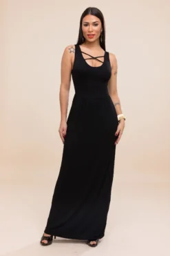 Plus Size Stylish Sexy 2 Colors Cross-neck Stretch Dress Wholesale