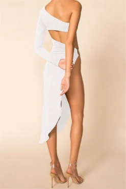 Autumn New Solid Color Stretch One-shoulder Hollow Ring Link Sexy Elegant Dress Wholesale 23 Autumn New Solid Color Stretch One-shoulder Hollow Ring Link Sexy Elegant Dress Wholesale -Plus-Size Dresses Sales Store a22655 2