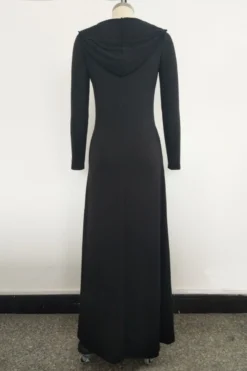 Plus Size Solid Color Stretch Hooded Pockets Stylish Casual Loose Dress Wholesale Casual Dresses -Plus-Size Dresses Sales Store a22933 11