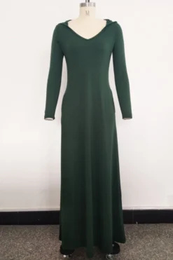 Plus Size Solid Color Stretch Hooded Pockets Stylish Casual Loose Dress Wholesale Casual Dresses -Plus-Size Dresses Sales Store a22933 12