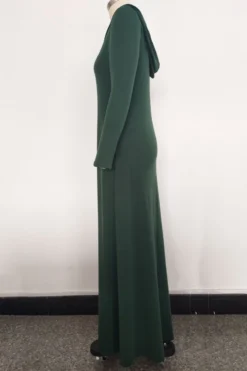 Plus Size Solid Color Stretch Hooded Pockets Stylish Casual Loose Dress Wholesale Casual Dresses -Plus-Size Dresses Sales Store a22933 13