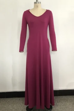 Plus Size Solid Color Stretch Hooded Pockets Stylish Casual Loose Dress Wholesale Casual Dresses -Plus-Size Dresses Sales Store a22933 6