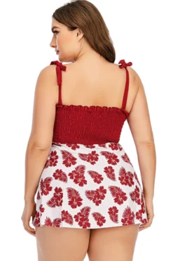 Oversize Digital Print Padded Pleated Sling Dress Style Stylish Two-piece Swimsuit Wholesale -Plus-Size Dresses Sales Store a73976 5