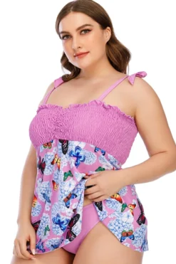 Oversize Digital Print Padded Pleated Sling Dress Style Stylish Two-piece Swimsuit Wholesale -Plus-Size Dresses Sales Store a73976 7