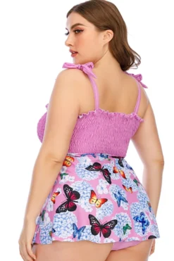 Oversize Digital Print Padded Pleated Sling Dress Style Stylish Two-piece Swimsuit Wholesale -Plus-Size Dresses Sales Store a73976 8