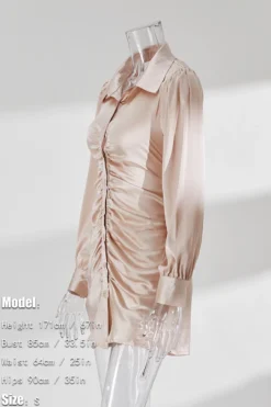 Autumn New Two Colors Slight Stretch Satin Single-breasted Backless Lace-up Stylish Sexy Shirt Mini Dress Wholesale Cut Out Dresses 28 Autumn New Two Colors Slight Stretch Satin Single-breasted Backless Lace-up Stylish Sexy Shirt Mini Dress Wholesale Cut Out Dresses -Plus-Size Dresses Sales Store aa008756 khaki s 2