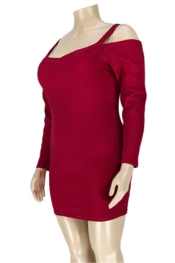 Plus Size Solid Color Hollow Out Sling Simple New Fashion Stretch Slim Dress Wholesale Plus-Size Dresses -Plus-Size Dresses Sales Store b21529 5