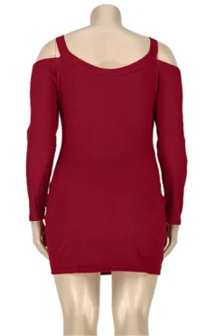 Plus Size Solid Color Hollow Out Sling Simple New Fashion Stretch Slim Dress Wholesale Plus-Size Dresses -Plus-Size Dresses Sales Store b21529 7