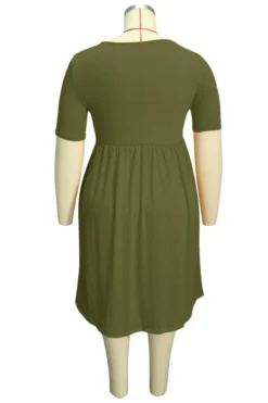 Oversize Solid Color Stretch Loose Stylish Simple Casual Dress Wholesale Casual Dresses -Plus-Size Dresses Sales Store b22246 10