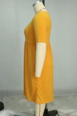 Oversize Solid Color Stretch Loose Stylish Simple Casual Dress Wholesale Casual Dresses -Plus-Size Dresses Sales Store b22246 3
