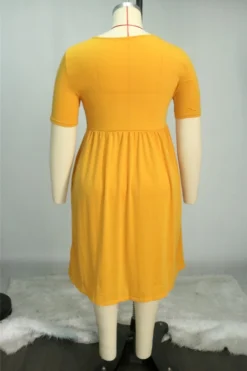 Oversize Solid Color Stretch Loose Stylish Simple Casual Dress Wholesale Casual Dresses -Plus-Size Dresses Sales Store b22246 4