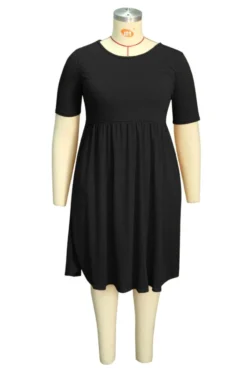 Oversize Solid Color Stretch Loose Stylish Simple Casual Dress Wholesale Casual Dresses -Plus-Size Dresses Sales Store b22246 5