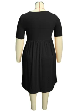 Oversize Solid Color Stretch Loose Stylish Simple Casual Dress Wholesale Casual Dresses -Plus-Size Dresses Sales Store b22246 7