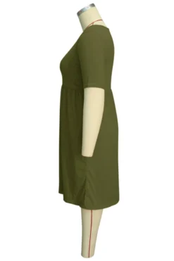 Oversize Solid Color Stretch Loose Stylish Simple Casual Dress Wholesale Casual Dresses -Plus-Size Dresses Sales Store b22246 9