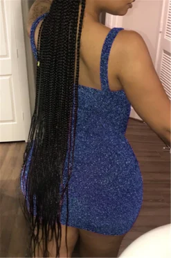 Plus Size Solid Color Summer Sling Low-cut Sexy Slim Dress Wholesale Tank & Cami Dresses -Plus-Size Dresses Sales Store b23039 8