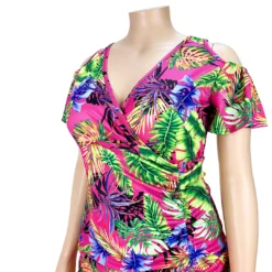 Summer Multicolor Batch Printing Plus Size XL-5XL Drawstring Lace-up Stretch Mini Dress Wholesale -Plus-Size Dresses Sales Store b24408 10
