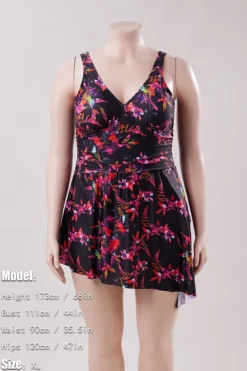 S-2XL Plus Size New Padded Flower & Leaf Batch Printing Split Backless Dress Style Sexy Two-piece Swimsuit Wholesale Two-Piece -Plus-Size Dresses Sales Store ba004046 xl 1