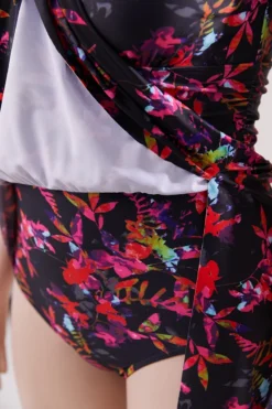 S-2XL Plus Size New Padded Flower & Leaf Batch Printing Split Backless Dress Style Sexy Two-piece Swimsuit Wholesale Two-Piece -Plus-Size Dresses Sales Store ba004046 xl 7