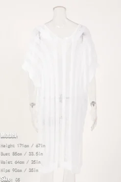 Sexy 3 Colors Hollow Knitted Slit Beach Midi Dress Cover-ups(no Underwear) Wholesale -Plus-Size Dresses Sales Store ba010421 white os 3