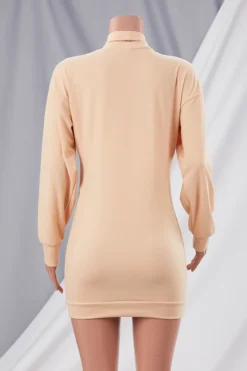 Autumn New Plus Size Four Colors Stretch Vest With V-neck Mini Dress Stylish Two-piece Set Wholesale Plus-Size Dresses -Plus-Size Dresses Sales Store da002192 khaki r 3