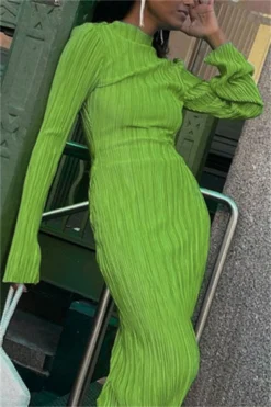 Autumn New 3 Colors Slight Stretch Long Sleeve Pleated Stylish Casual Slim Midi Dress Wholesale -Plus-Size Dresses Sales Store o1cn01wfanrw1mkgbhbohzt 2211766851473 0 cib
